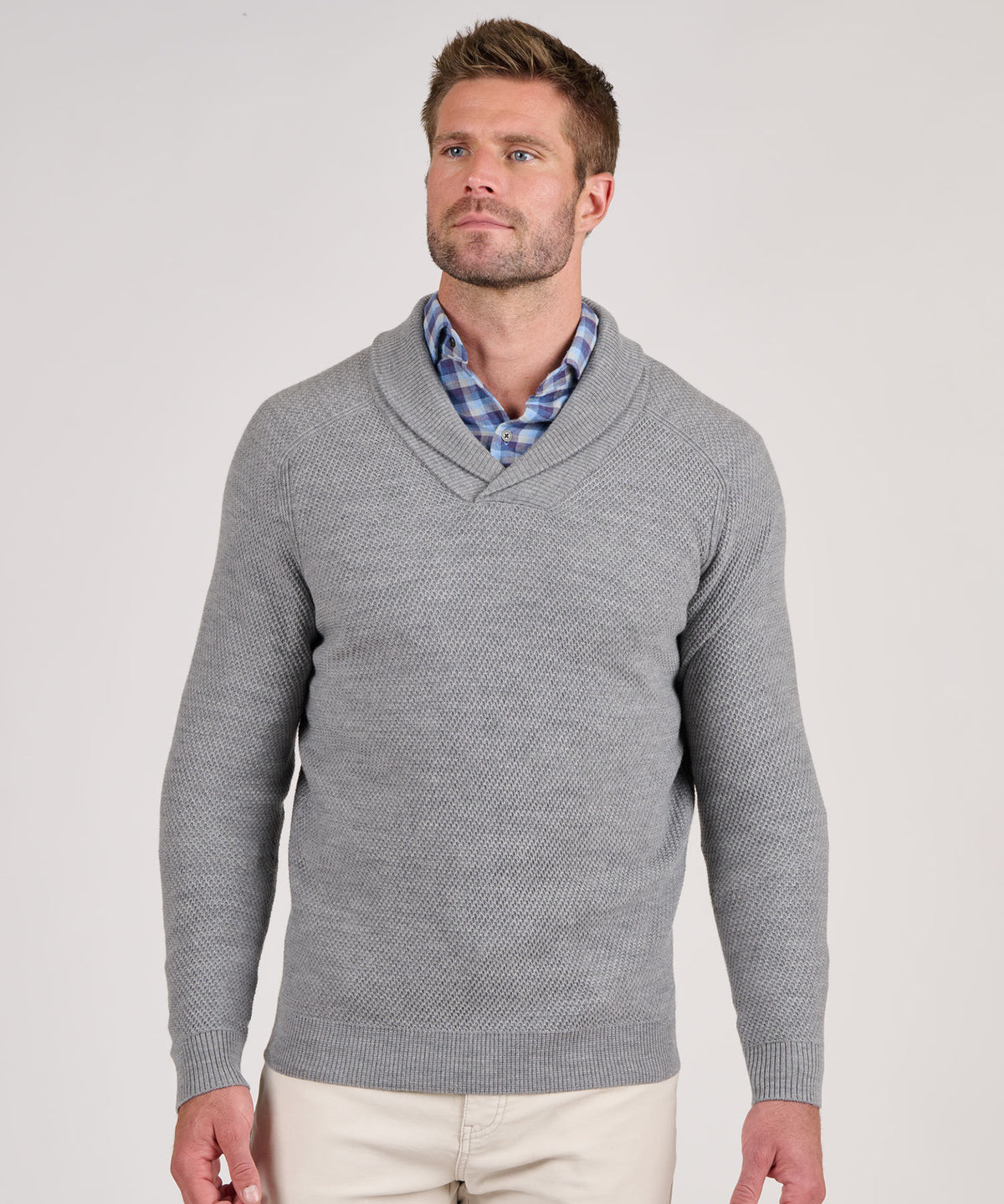 Peter Millar Dempsey Merino Wool Shawl Pullover, Men's Big & Tall