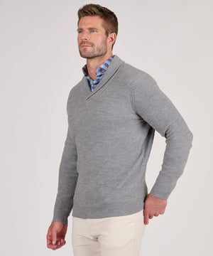 Peter Millar Dempsey Merino Wool Shawl Pullover