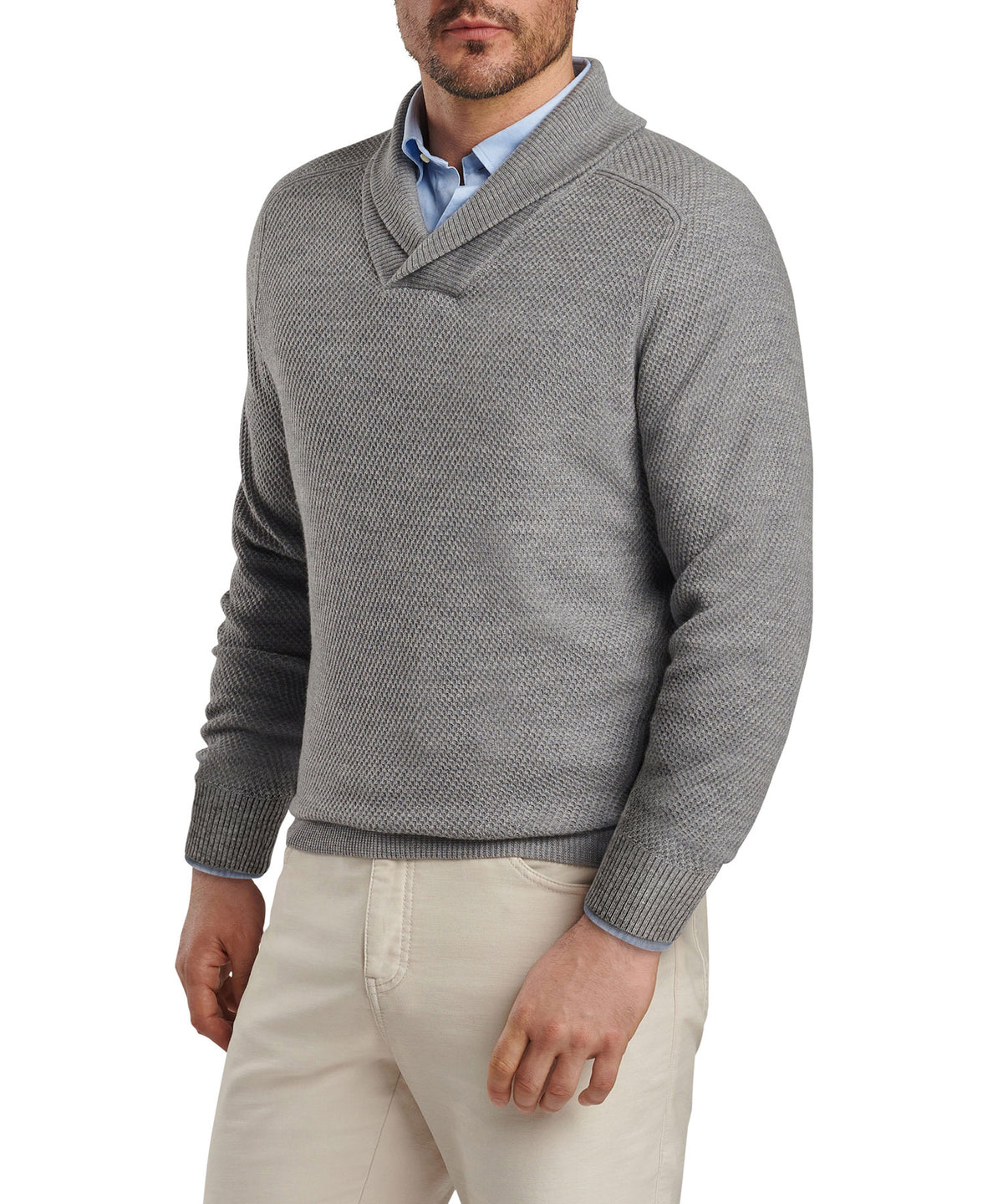 Peter Millar Dempsey Merino Wool Shawl Pullover, Men's Big & Tall