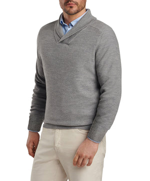 Peter Millar Dempsey Merino Wool Shawl Pullover