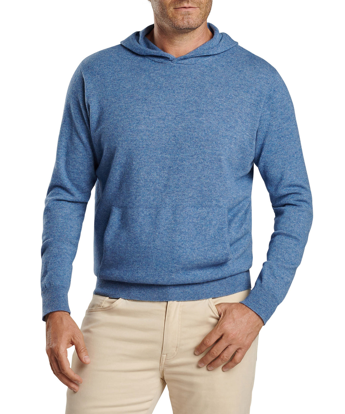 Peter Millar Conway Wool-Cashmere Popover Hoodie, Men's Big & Tall