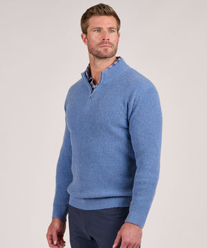 Peter Millar Crescent Waffle Quarter Zip Pullover Sweater