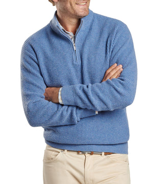 Peter Millar Crescent Waffle Quarter Zip Pullover Sweater