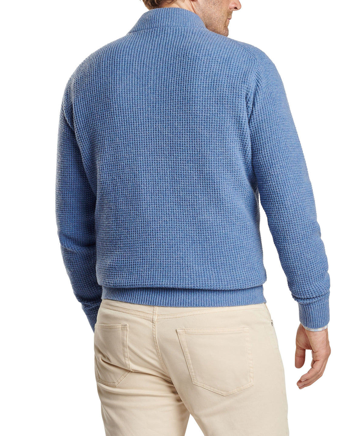 Peter Millar Crescent Waffle Quarter Zip Pullover Sweater, Men's Big & Tall