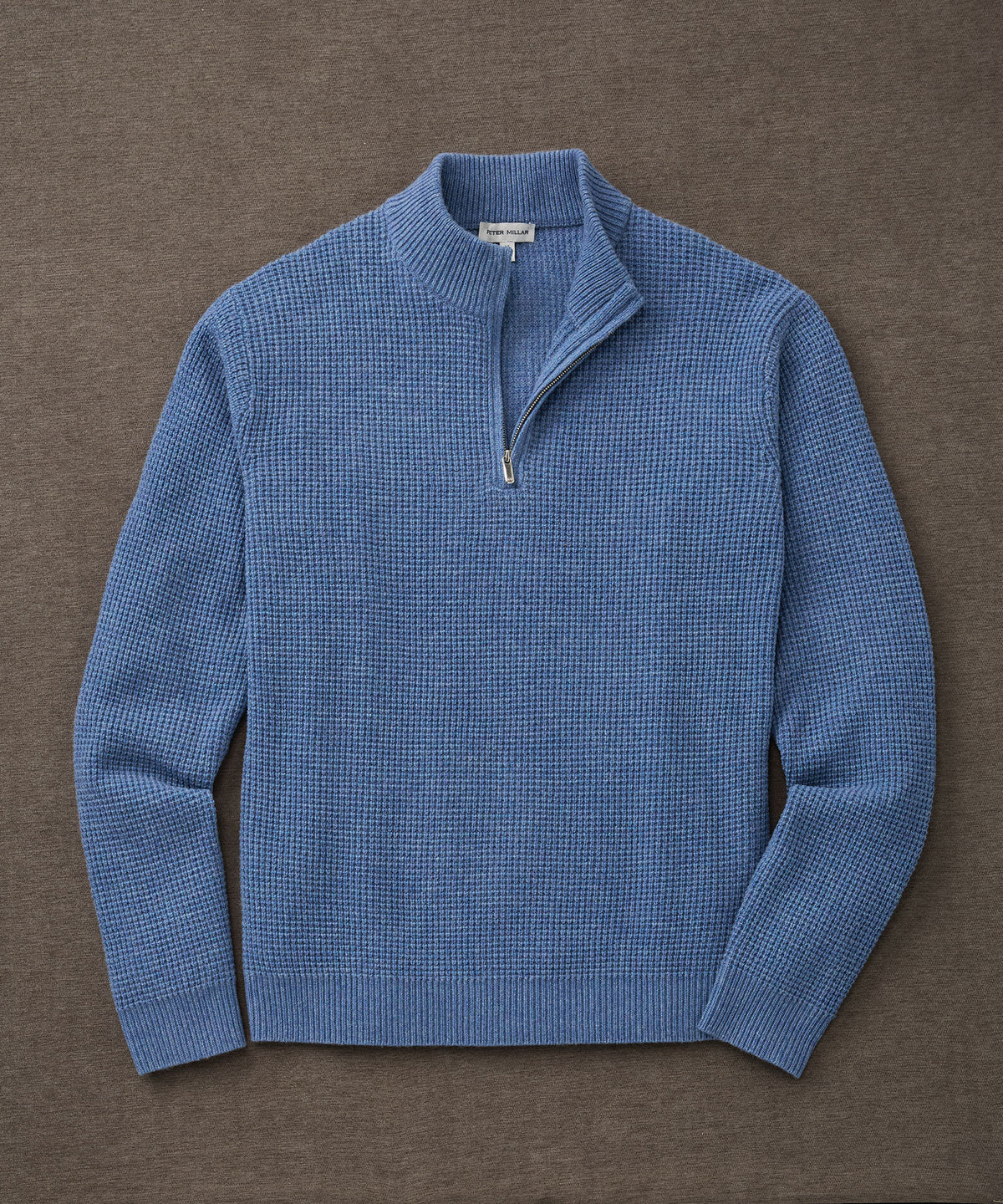 Peter Millar Crescent Waffle Quarter Zip Pullover Sweater, Men's Big & Tall