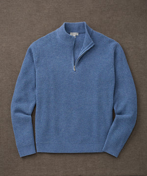 Peter Millar Crescent Waffle Quarter Zip Pullover Sweater