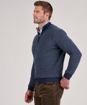 Peter Millar Birdseye Quarter Zip Pullover Sweater