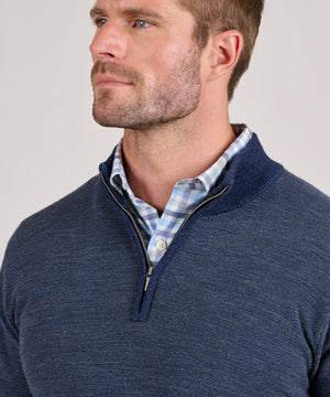 Peter Millar Birdseye Quarter Zip Pullover Sweater