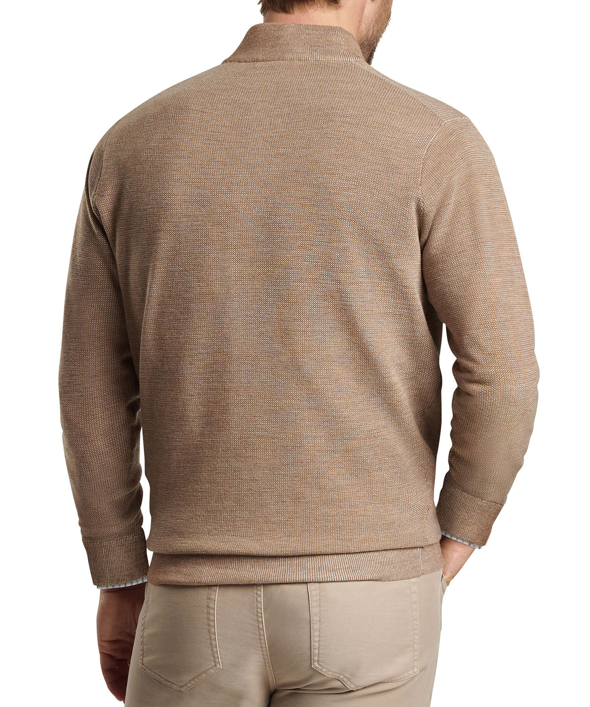 Peter Millar Birdseye Quarter Zip Pullover Sweater, Men's Big & Tall