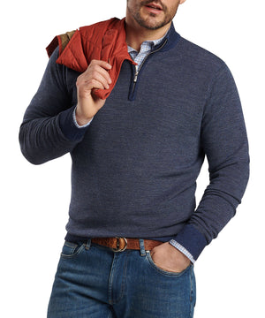 Peter Millar Birdseye Quarter Zip Pullover Sweater