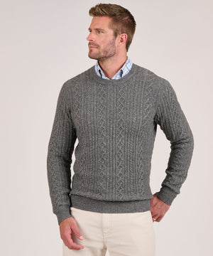 Peter Millar Crescent Ridge Cable Crew Pullover Sweater