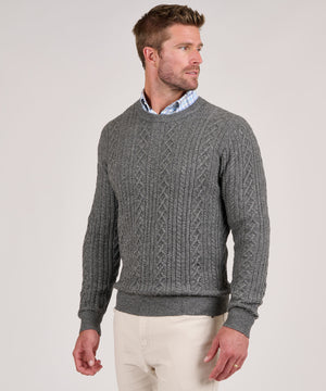 Peter Millar Crescent Ridge Cable Crew Pullover Sweater