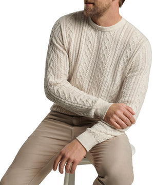 Peter Millar Crescent Ridge Cable Crew Pullover Sweater