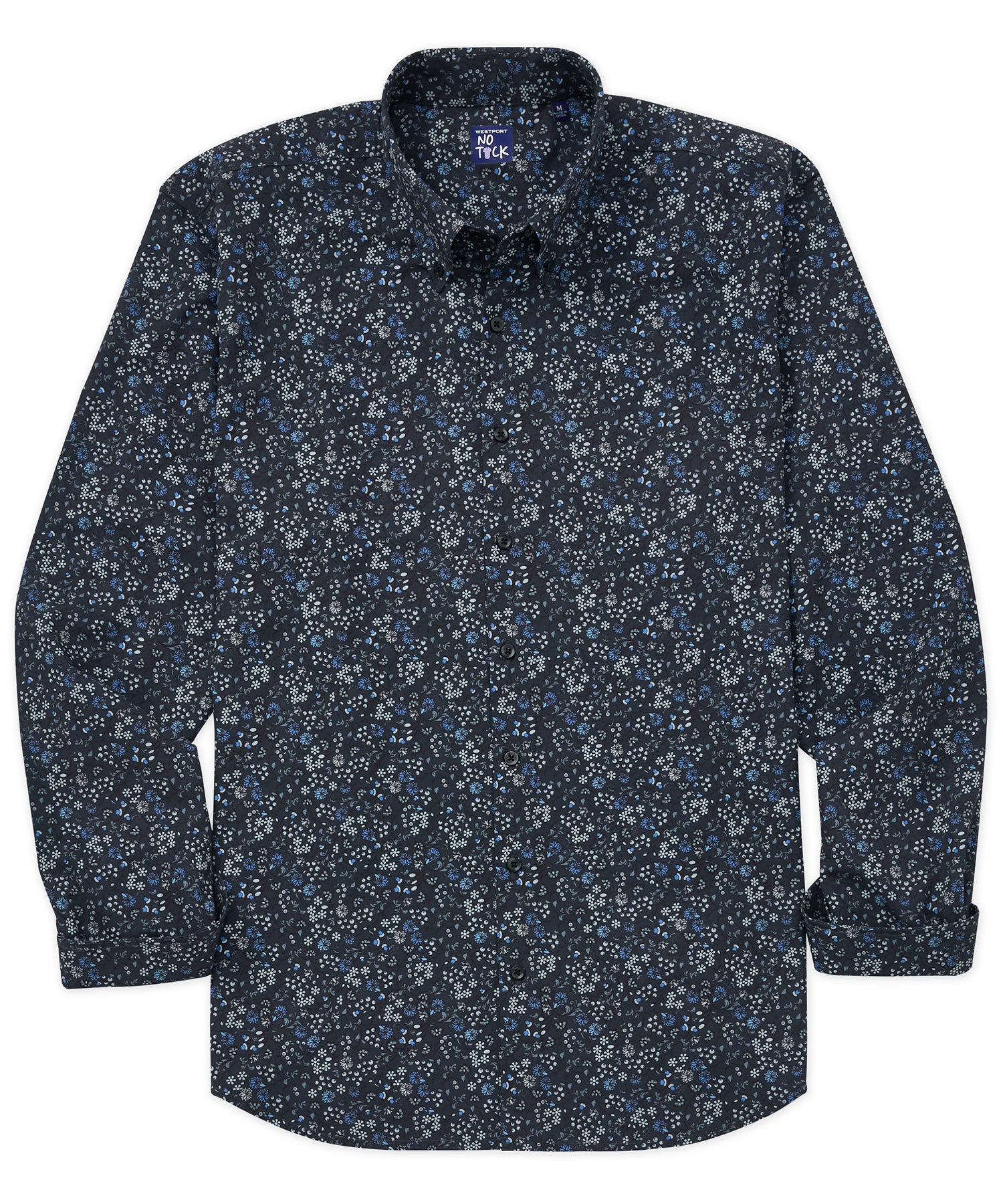 Westport No-Tuck Long Sleeve Button Down Collar Stretch Performance Floral Print Sport Shirt