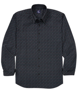 Westport No-Tuck Long Sleeve Button Under Spread Collar Stretch Performance 'Diamonds Are Forever' Sport Shirt