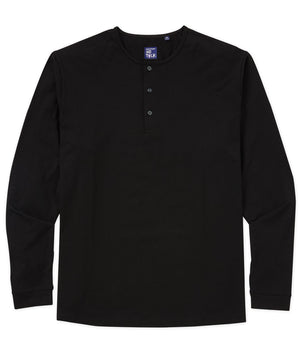 Westport No-Tuck Long Sleeve Stretch Cotton Crew Neck Henley