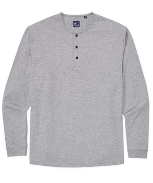 Westport No-Tuck Long Sleeve Stretch Cotton Crew Neck Henley