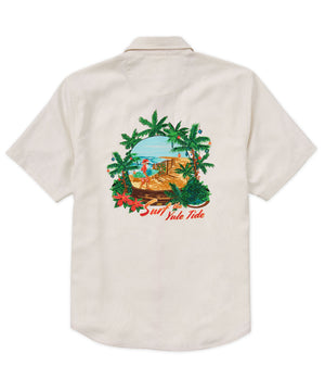 Tommy Bahama Short Sleeve 'Surf The Yule Tide' Sport Shirt