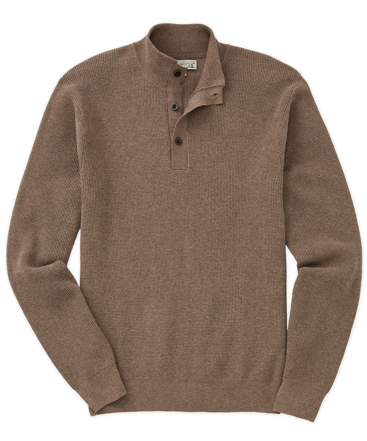 Westport Lifestyle Cotton/Cashmere Button Mock Pullover Sweater, Men's Big & Tall