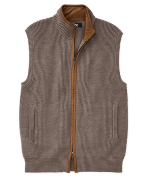 Westport Black Ribbed Merino Full Zip Vest