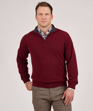 Westport Black Cashmere Quarter-Zip Pullover Sweater