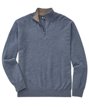 Westport Black Cashmere Quarter-Zip Pullover Sweater