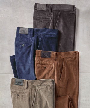 Westport Black Flat Front Corduroy Pant