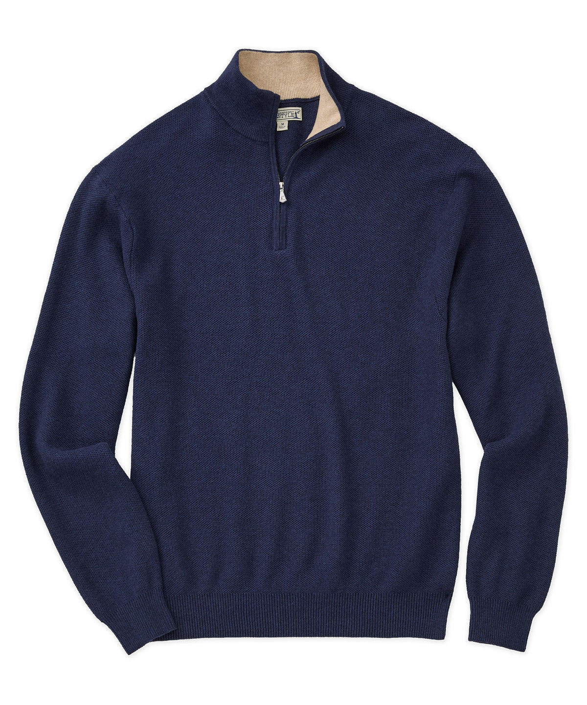 Westport Lifestyle Cotton Cashmere Quarter Zip Pullover Sweater, Men's Big & Tall