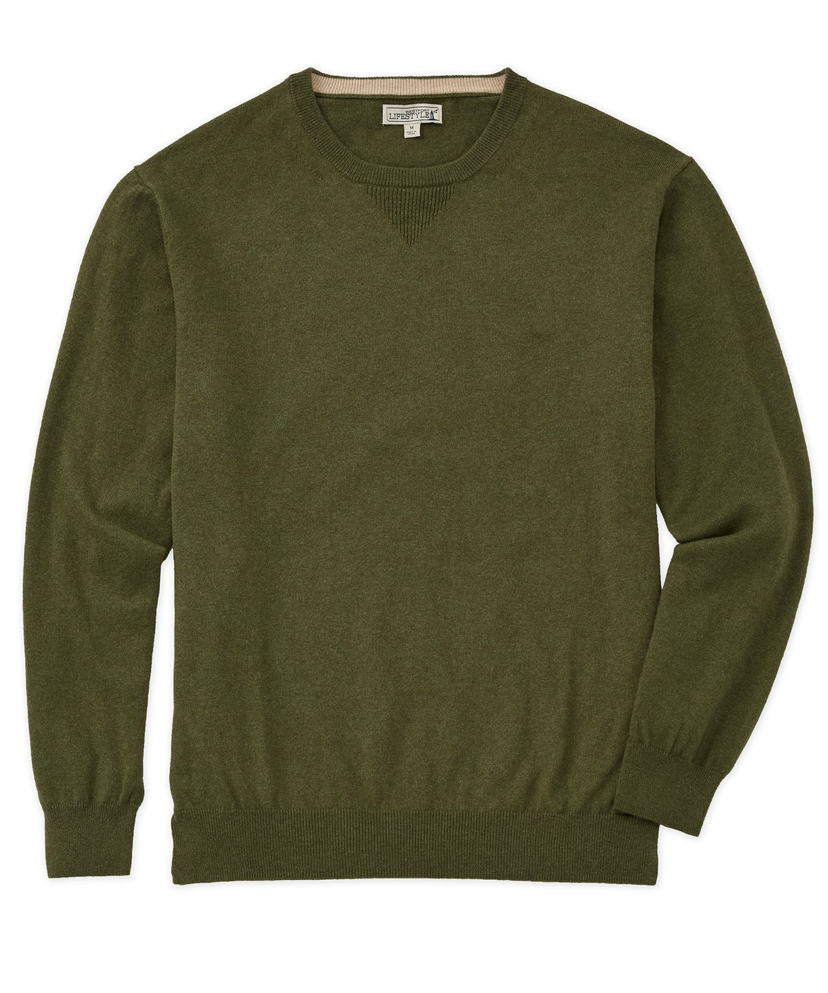 Westport Lifestyle Iconic Keyhole Cotton Cashmere Crew Pullover Sweater, Men's Big & Tall