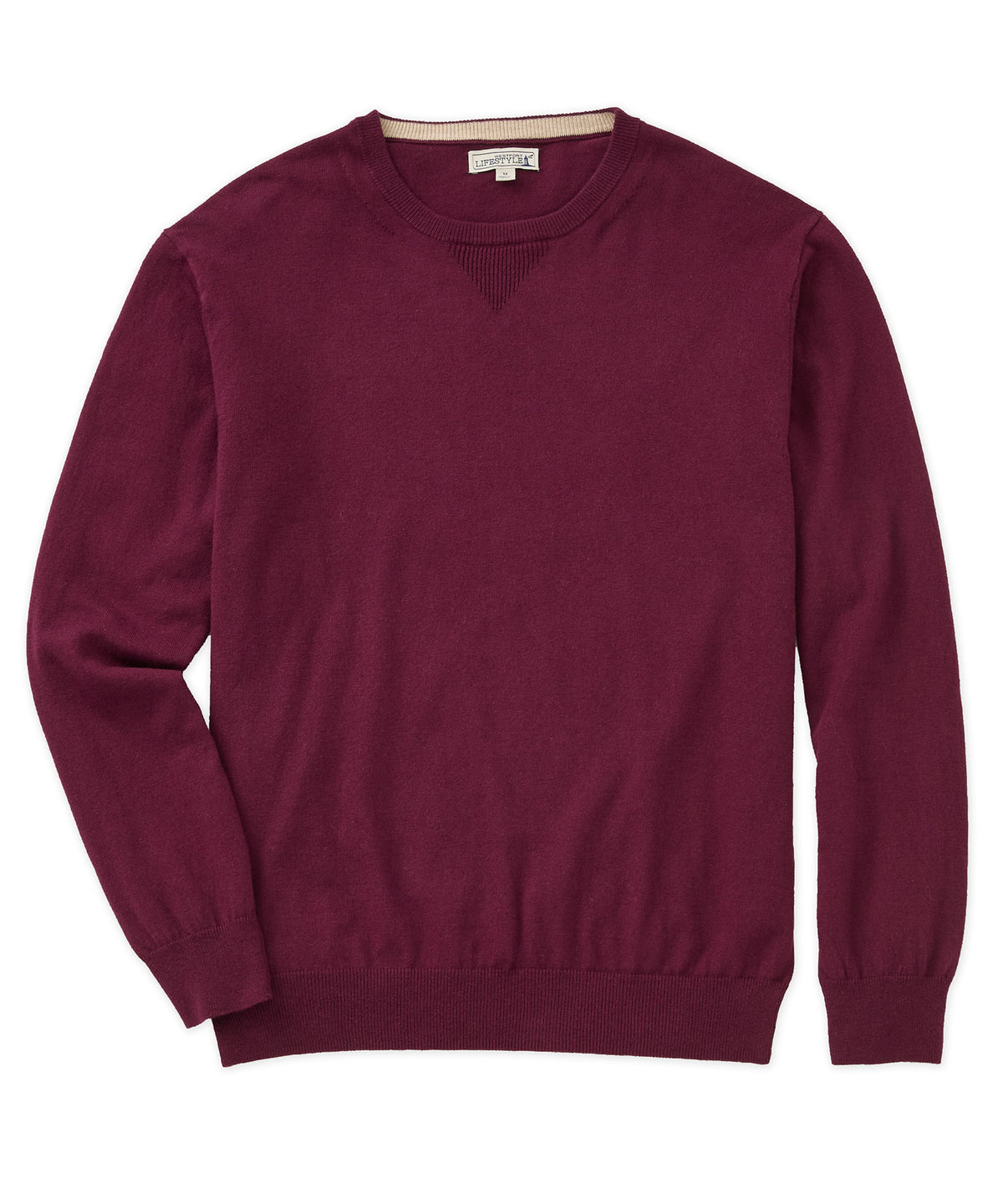 Westport Lifestyle Iconic Keyhole Cotton Cashmere Crew Pullover Sweater, Men's Big & Tall