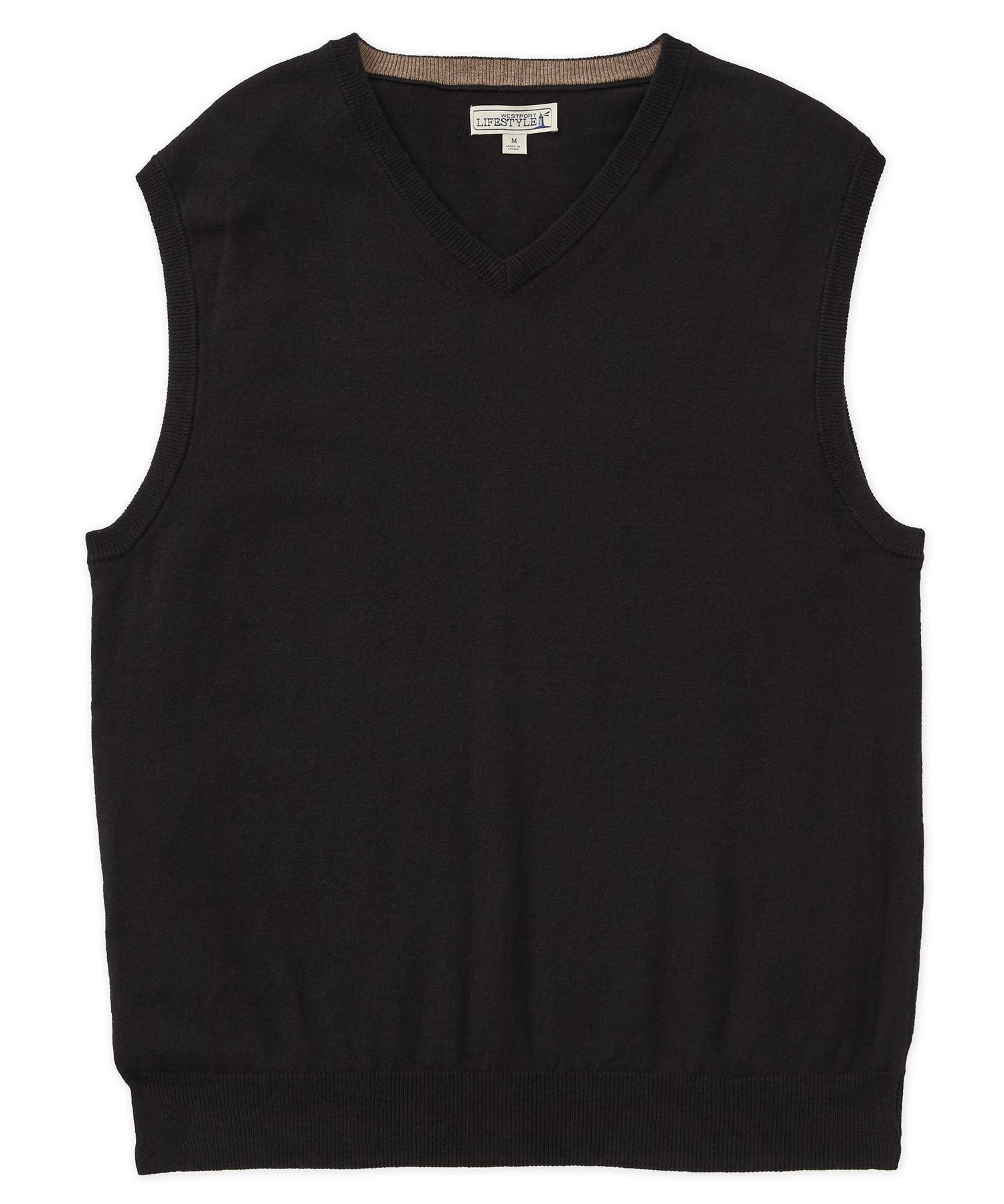 Westport Lifestyle Classic Cotton Cashmere V-Neck Vest, Men's Big & Tall