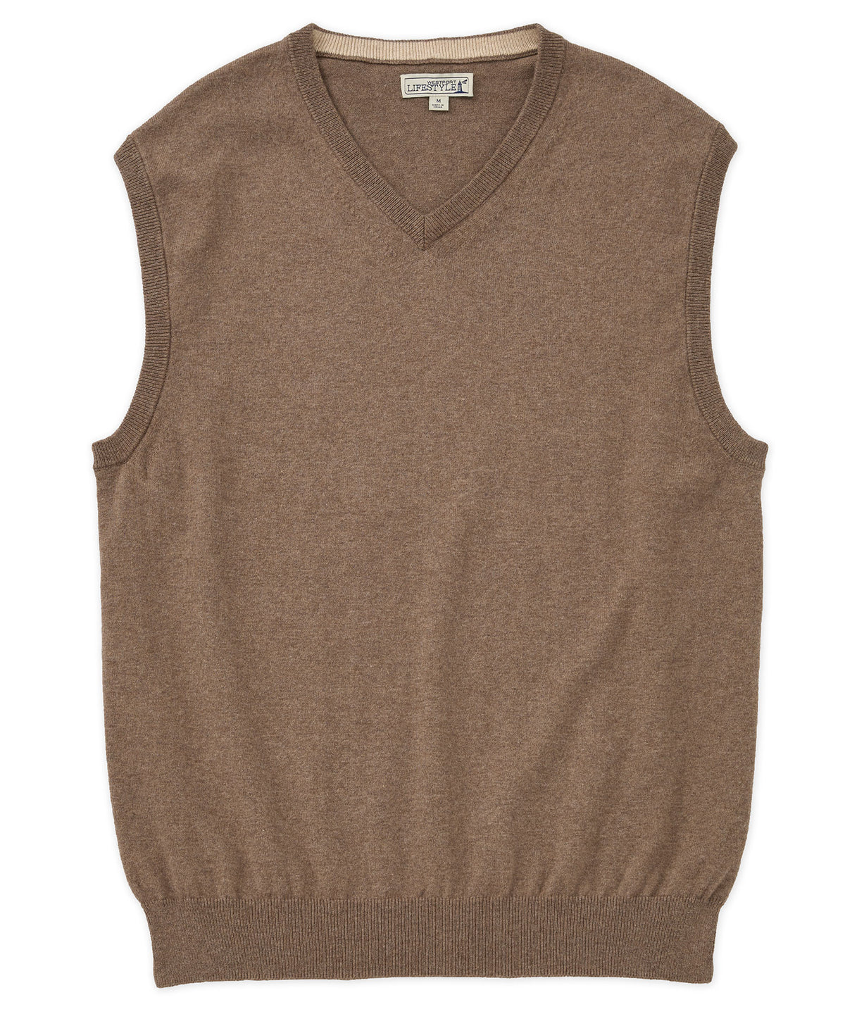 Westport Lifestyle Classic Cotton Cashmere V-Neck Vest, Men's Big & Tall