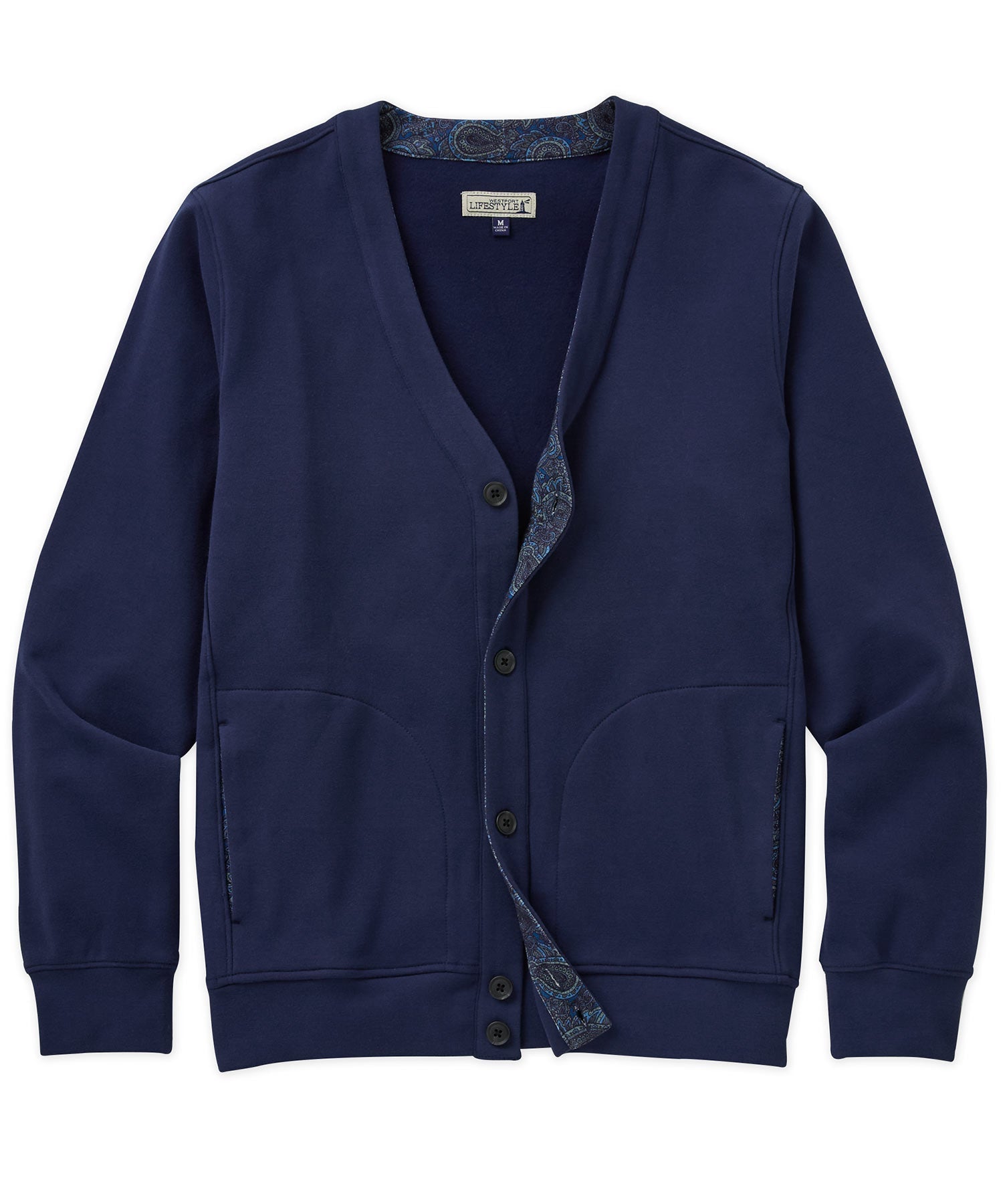 Westport Lifestyle Brushed Interlock Cardigan, Men's Big & Tall