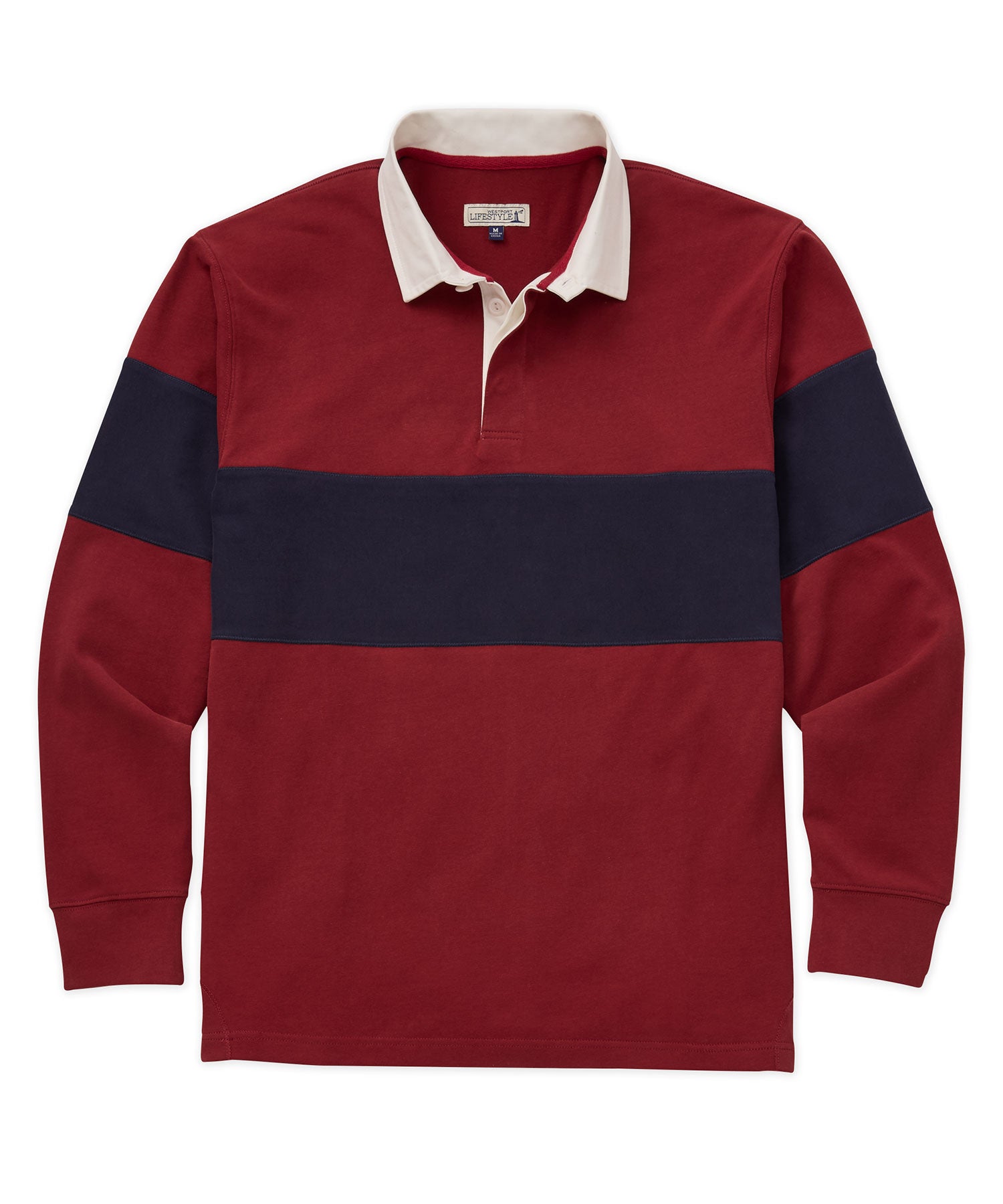 Westport Lifestyle Long Sleeve Performance Striped Rugby Shirt, Men's Big & Tall