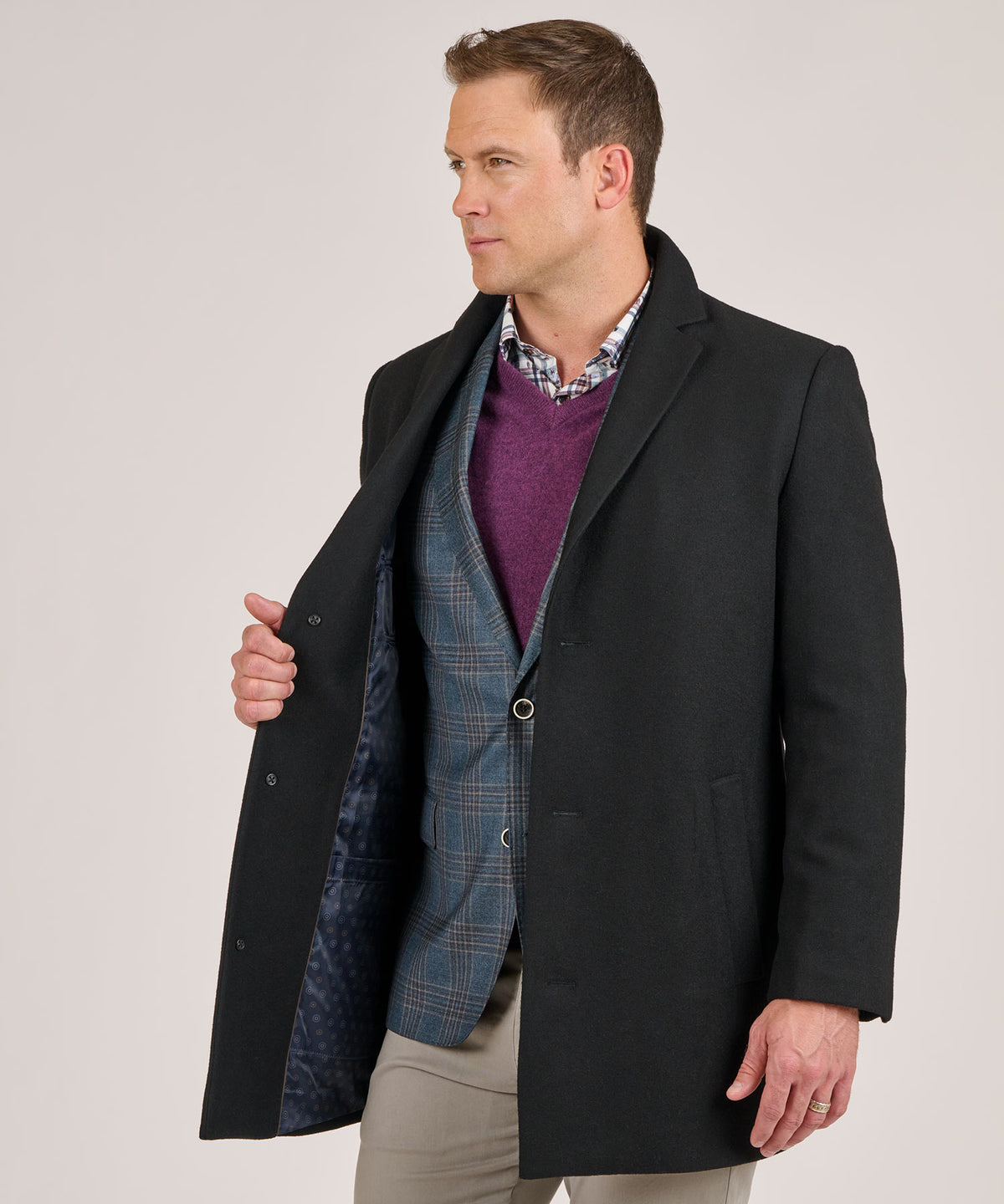 Hart Schaffner Marx Modern Overcoat, Men's Big & Tall