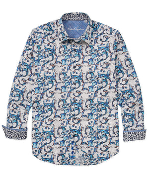 Robert Graham Long Sleeve 'Acosta' Print Sport Shirt