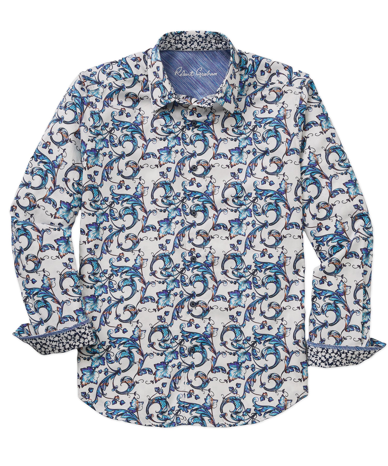 Robert Graham Wendell Blue Paisley Mens S on sale Long Sleeve Sport Shirt Classic Fit