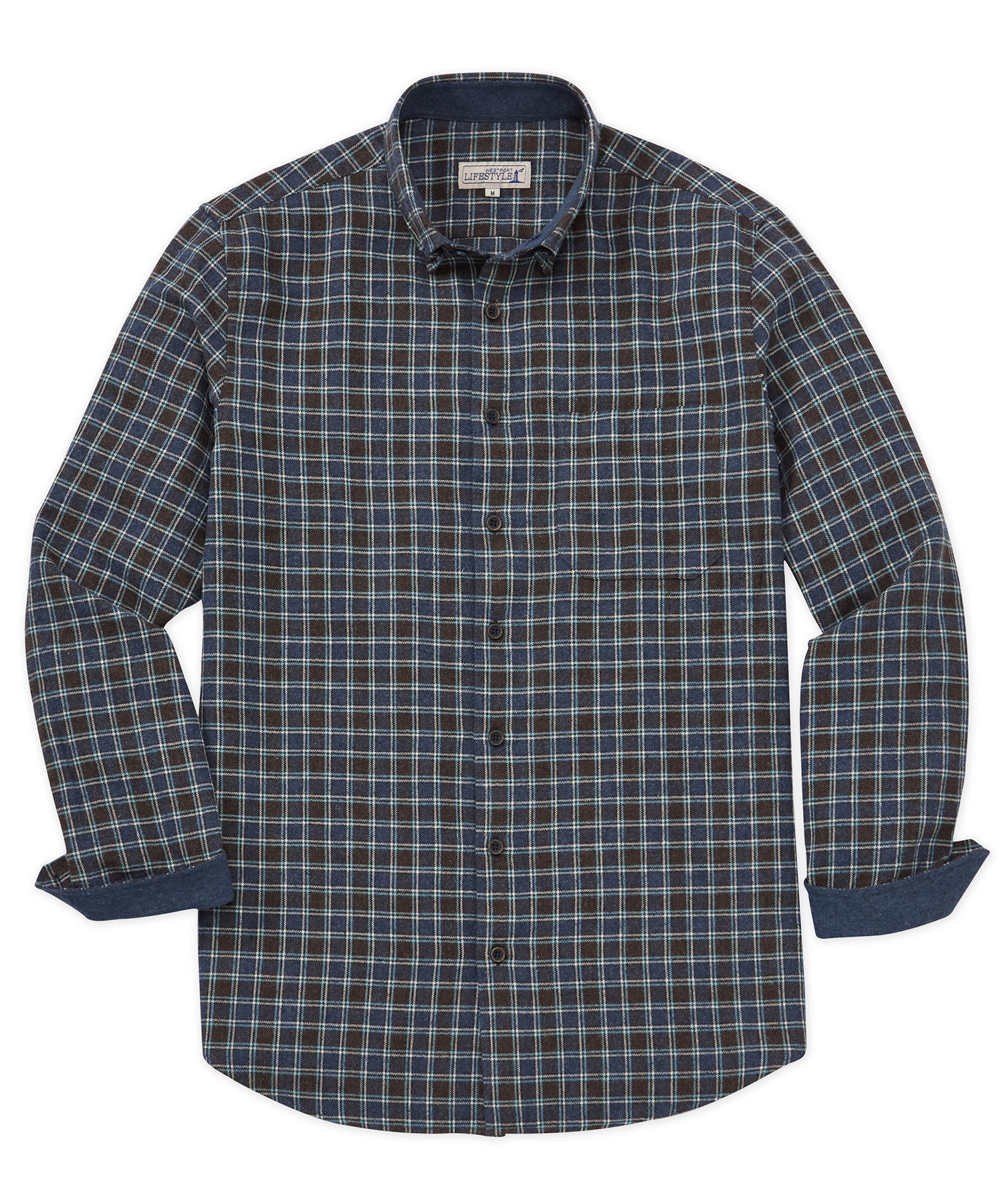 Westport Lifestyle Long Sleeve Button Down Collar Flannel Sport Shirt