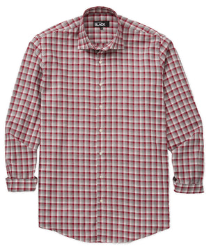 Westport Black Long Sleeve Spread Collar Box Print Plaid Sport Shirt