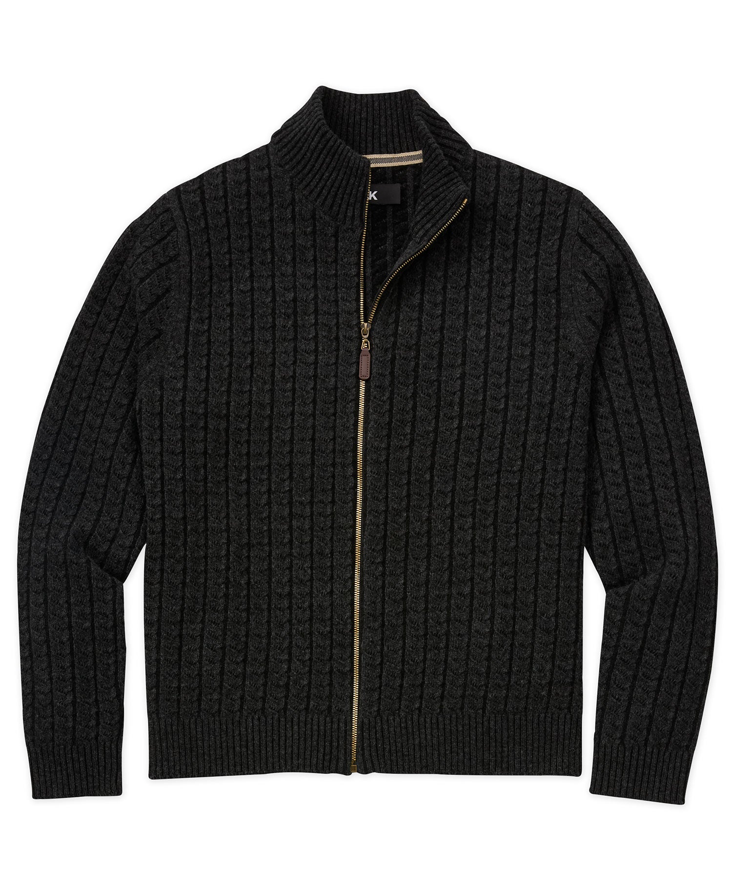 Westport Black Full Zip Mock Neck Cardigan Sweater