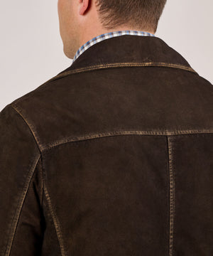 Westport Black Suede Jacket with Removable Hood