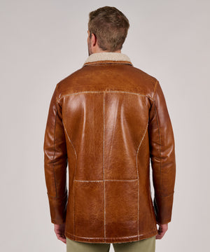 Westport Black Lamb Leather Mid-Length Jacket with Sherpa Lining