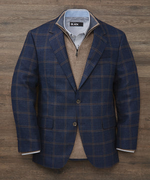 Coppley Two-Button Side Vent Windowpane Plaid Sport Coat