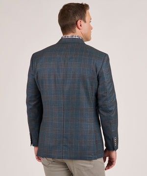 Westport Black Two-Button Side Vented Plaid Sport Coat