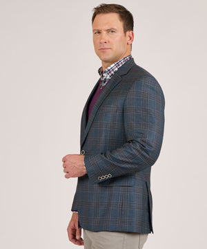 Westport Black Two-Button Side Vented Plaid Sport Coat