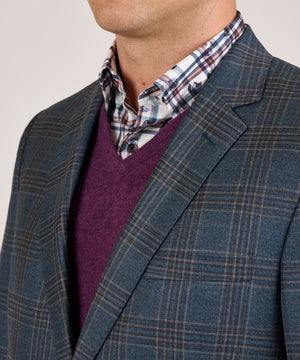 Westport Black Two-Button Side Vented Plaid Sport Coat