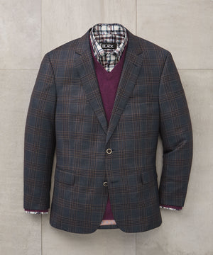 Westport Black Two-Button Side Vented Plaid Sport Coat