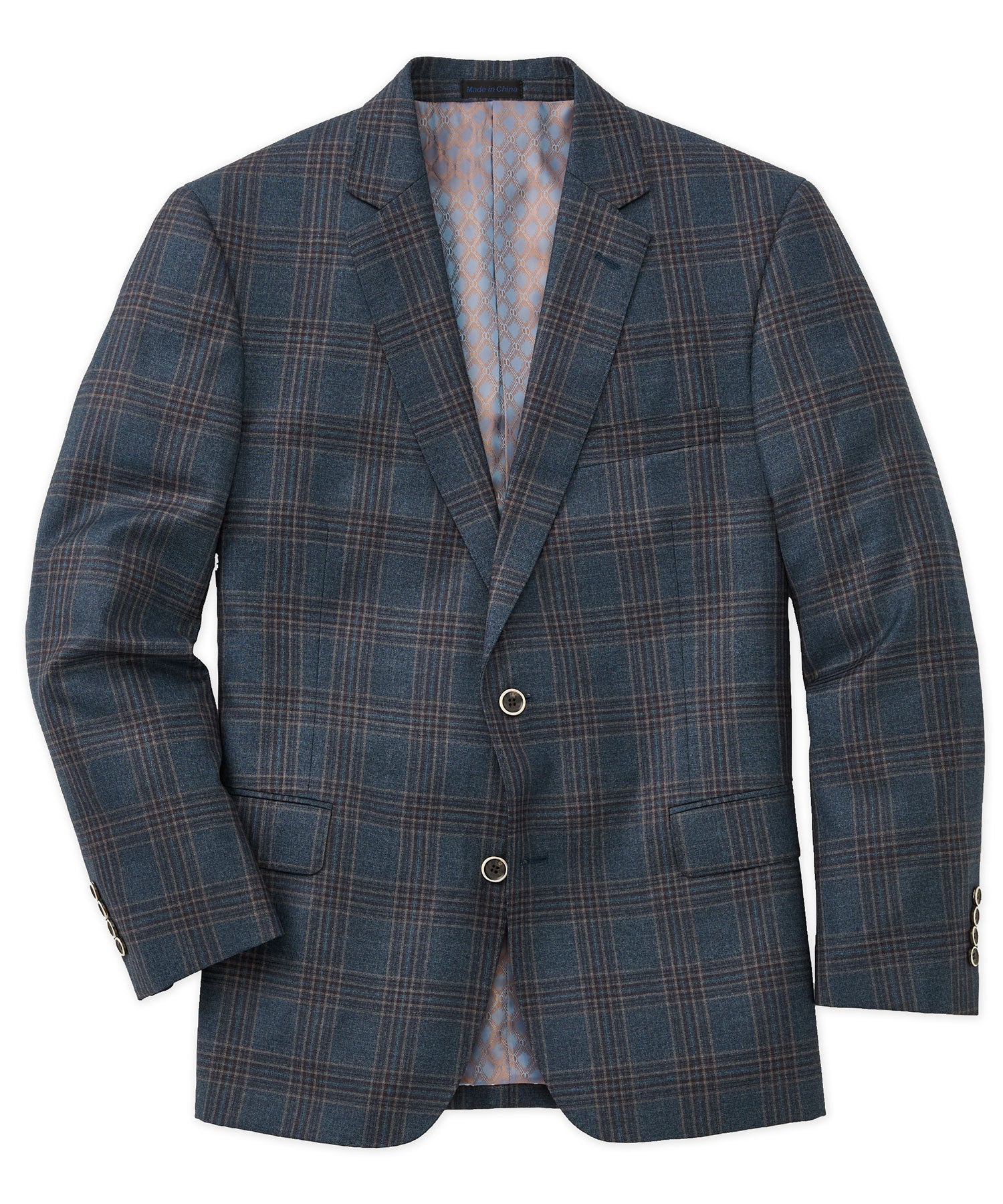 Westport Black Two-Button Side Vented Plaid Sport Coat