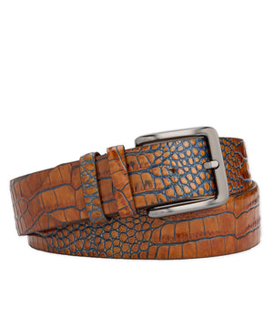 Westport Black Bi-Color Croc Embossed Calf Belt