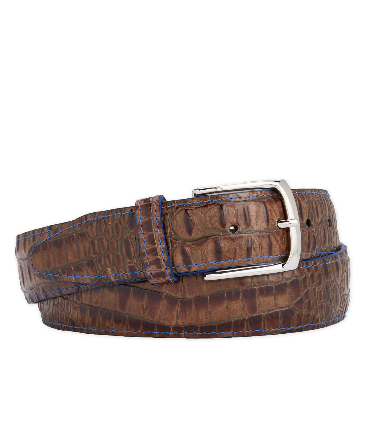 Westport Black Italian Calfskin 35mm Crocodile Belt, Men's Big & Tall